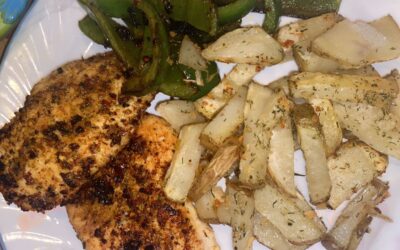 Garlic chicken | fried peppers and Dill potatoes